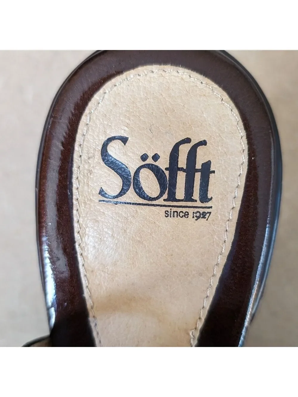 SOFFT Brown Metallic Leather Heel Slingbacks Size  10W EUC